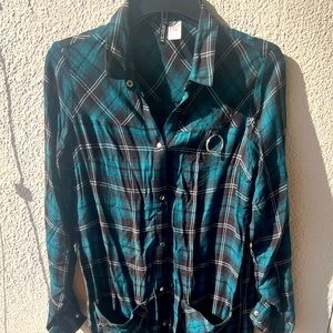 Flannel Print Plaid Duster